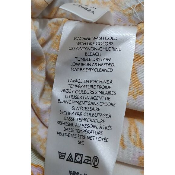 Free People womens medium ruched smocked mini skirt yellow pink - Picture 5 of 7